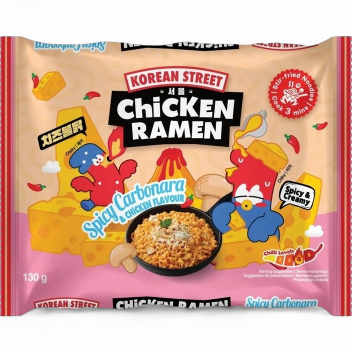 Korean Street Chicken Ramen - Spicy Chicken & Carbonara Flavour 130gm