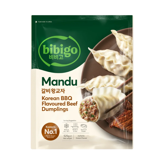 Frozen Bibigo Mandu Dumplings - Korean BBQ (Beef) 525gm (Only Berlin Delivery)