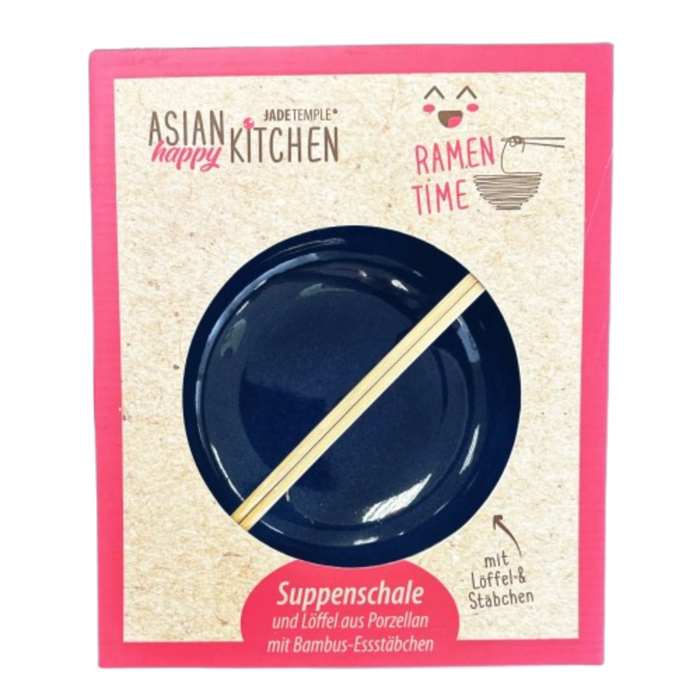 Asian Kitchen – Suppenschale mit Löffel und Essstäbchen Ramen (Porcelain)