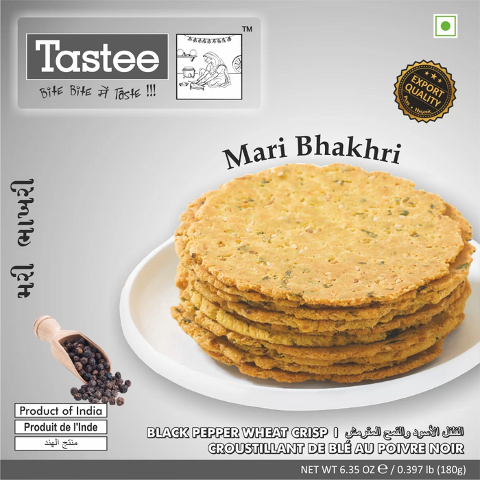 Tastee Bhakhari - Mari (Black Pepper) 180gm