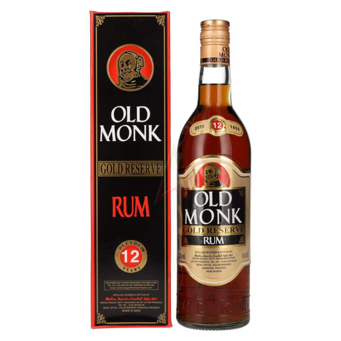 Old Monk Gold Reserve Rum - 12 Years (42.8% alc) 700ml - Only Berlin Delivery