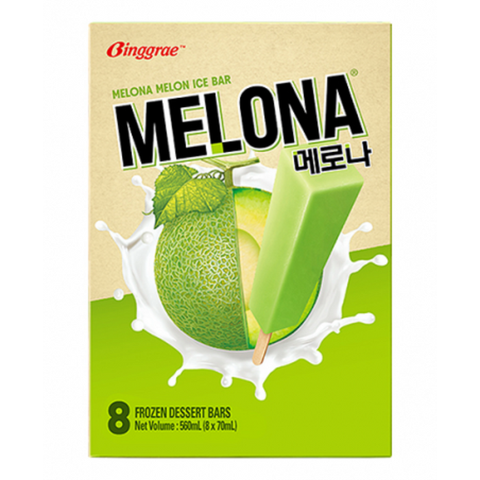Frozen Binggrae Melona - Melon Ice Bar (8pcs) 560ml - Only Berlin Delivery