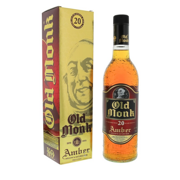 Old Monk Amber Rum - 20 Years (42.8% alc) 750ml - Only Berlin Delivery