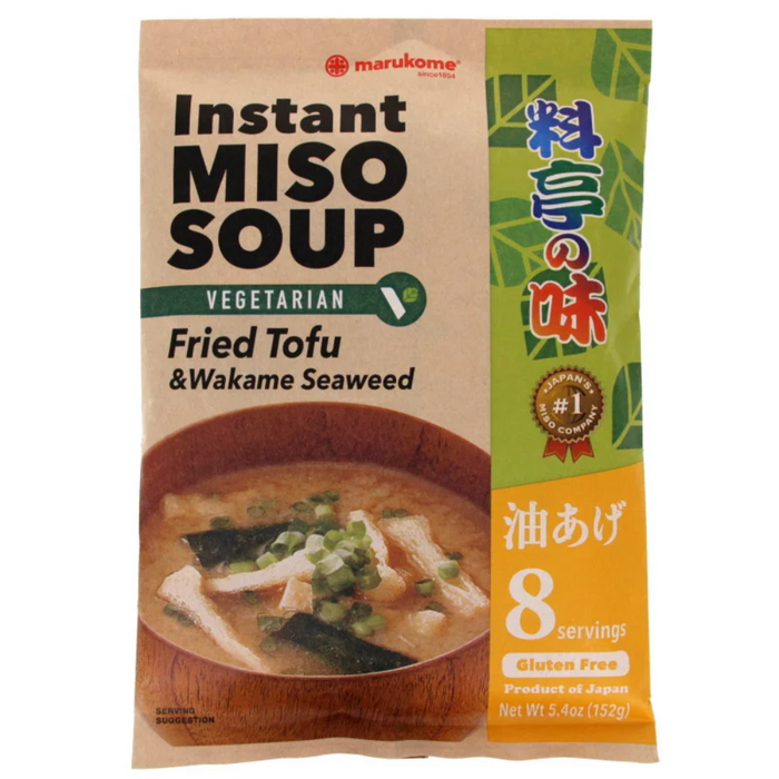 Marukome Instant Vegetarian Miso Soup - Fried Tofu & Wakame 152gm