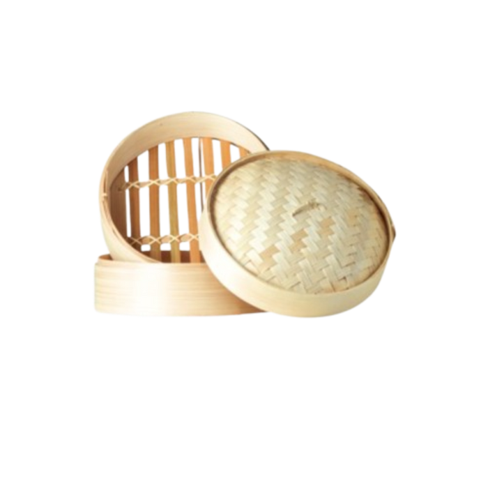Jade Temple – Bamboo Steamer Set (2 Baskets + 1 Lid, 20 cm)