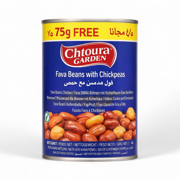 Chtoura Garden – Boiled Fava Beans with Chickpeas (Canned) 475gm
