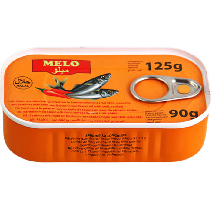 Melo Sardines - Sunflower Oil With Chili 125gm