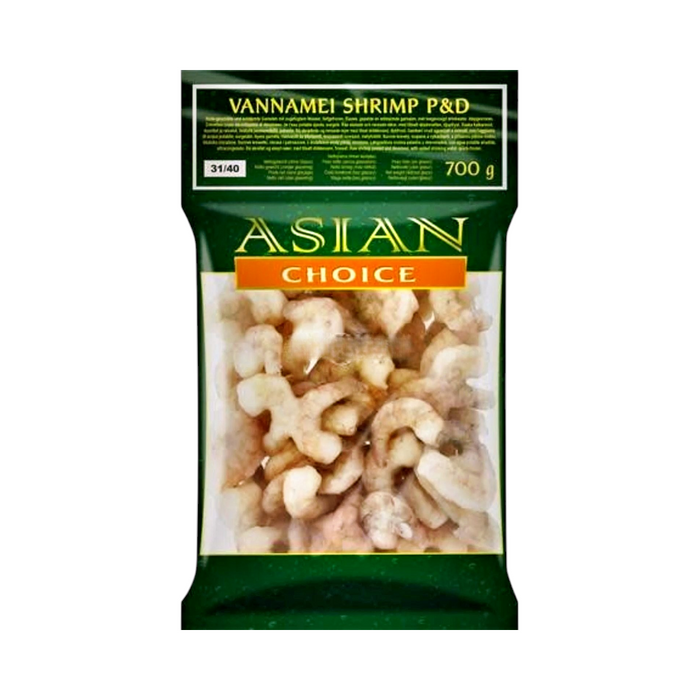 Frozen Asian Choice Vannamei Shrimps P&D (31/40) 700gm - Only Berlin Delivery