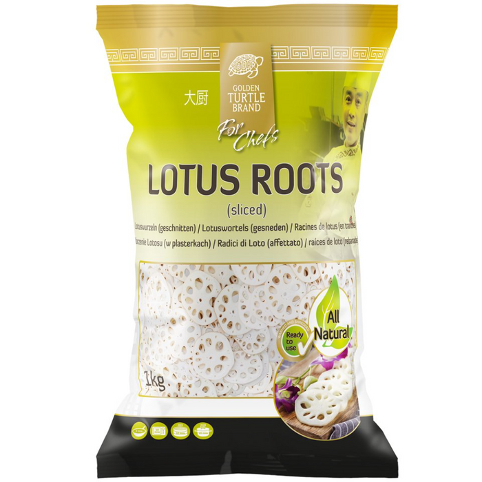 Frozen Golden Turtle Lotus Roots (slices) 1kg - Only Berlin Delivery