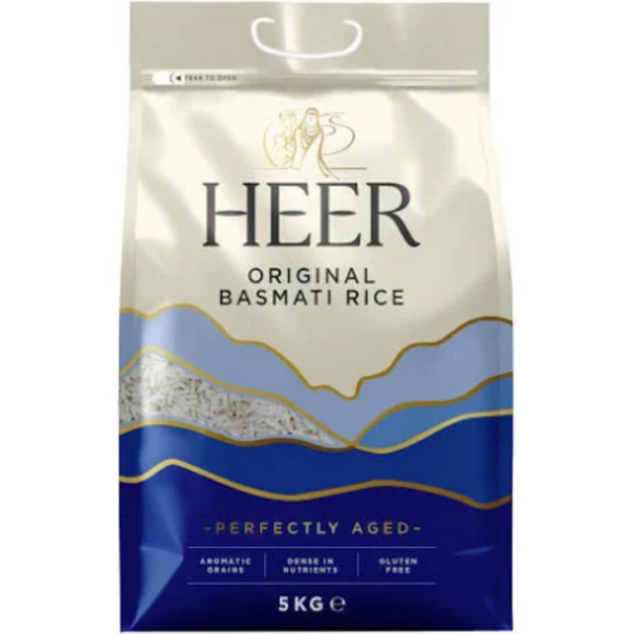 Heer Original Basmati Rice 5kg - BBE: 12.2027 (Only 1 per Order)