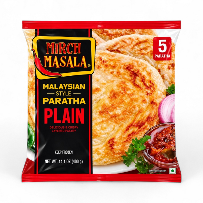 Frozen Mirch Masala Malaysian Style Paratha - Plain (5pcs) 400gm - Only Berlin Delivery