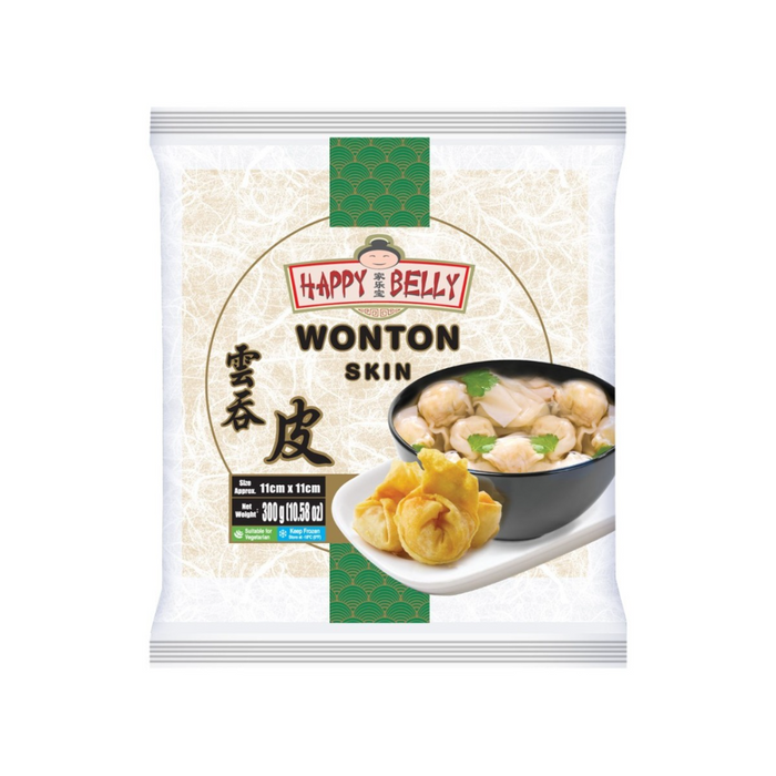 Frozen Happy Belly Wonton Skin (11 x 11cm) 300gm - Only Berlin Delivery