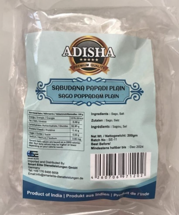 Adisha Sabudana (Sago) Papad 200gm