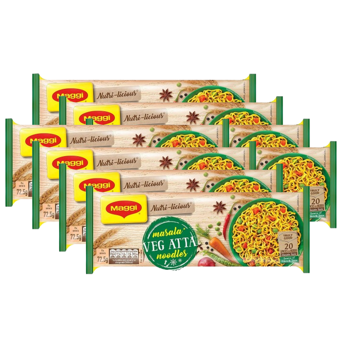 Maggi Masala Veg Atta Noodles 290gm Bundle (Choose your Quantity)