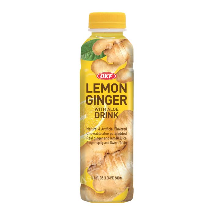 OKF Aloe Vera Drink - Lemon Ginger 500ml