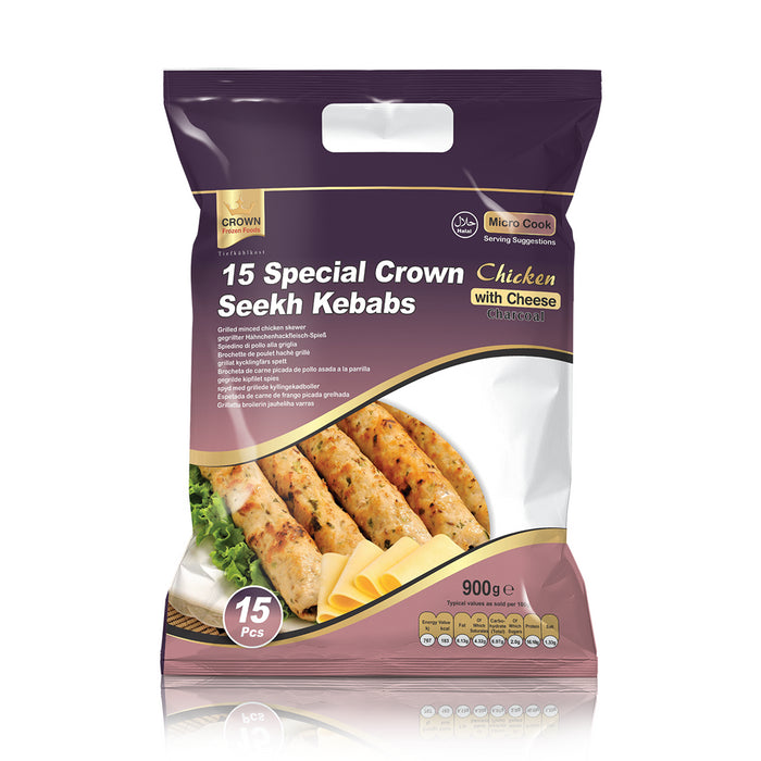 Frozen Crown Chicken Special Seekh Kebab (15 pcs) 900gm - Only Berlin Delivery