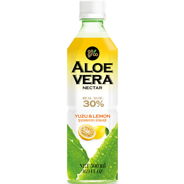 Allgroo Aloe Vera Getränk mit Yuzu und Zitrone 500 ml