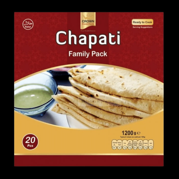 Frozen Crown Chapati Family Pack (20 pcs) 1200gm - Only Berlin Delivery